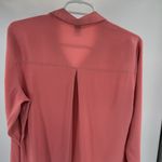 EXPRESS Portofino Coral Blouse L hidden buttons silky career office professional Photo 8
