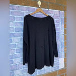 PLANET BY LAUREN One Size Sweater Holey Distressed Lightweight Pullover XL Black Photo 5