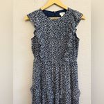 J.Crew  Tiered Ruffle‎ Maxi Dress Floral Navy & White Size 2 EUC Photo 4