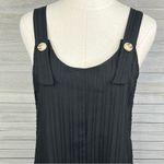 EMERY ROSE Shortie Overall Style Romper w Front Pockets Black Photo 1