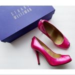 Stuart Weitzman • Fuchsia Logo Flame Peeptoe Heels Photo 9