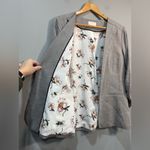 Skies Are Blue Gray  Floral Lined Blazer Size M EUC Photo 4