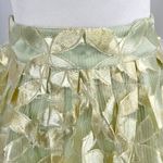 Love Riche New Floral Embroidered Skirt Sheer Overlay Metallic Lime Photo 2