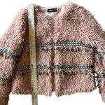 Dusty Pink Faux Fur Tassel Jacket Cozy Pink Teddy Jacket with Beaded Details XXL Size undefined Photo 6