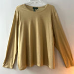 Ralph Lauren Lauren  Sz 3X Pullover Gold Shiny Long Sleeve Knit Blouse Top Dress Photo 0