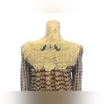 Free People  New Romantics Blouse Top Beaded Crochet Knit Semi Sheer Size Small Photo 6