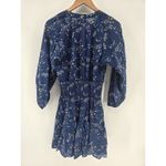 Apiece Apart Womens Dress XS Blue White Print Long Sleeve Casual Mini Photo 2