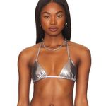 superdown Danae Bikini Top in Silver Photo 0