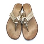 Lilly Pulitzer Women’s McKim Gold Leather Flat Thong Slip On Sandals Size 8 Photo 0