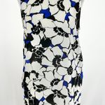 Who What Wear Floral Print Sleeveless Blouse Tank Top White Black Blue Size Small Photo 1