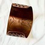 Vintage Northwest Copper solid copper double eagle tiki tribal wide cuff bracelet Photo 6