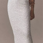 NWT Helsi Leslie Strapless Sequin Column White Midi Dress sz XS Photo 0