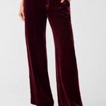 Faherty ππ Vintage Silk Velvet Genevieve Pant Wide Leg Maroon Banner Large NWT Photo 2