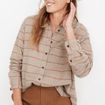 Madewell Tan Orange Plaid Sunday Flannel Top Photo 0