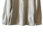 Weatherproof Vintage Fleece Faux Fur off White Blue Boho Soft ¼ Zip Jacket SZ M Photo 3