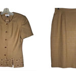 Vintage Kasper A.S.L. Skirt‎ Set Tan Size 4 Photo 0