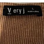 Very J Mini Skirtall Size Large Corduroy Beige Pockets Button Up Sleeveless Photo 1