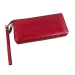 Michael Kors  Leather Jet Set Travel Continental Wallet Wristlet Lg Cherry Office Photo 2
