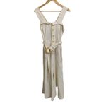 Anthropologie  cream cape code belted linen blend jumpsuit size 4‎ Photo 1