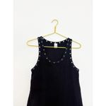 RE/DONE  Eyelet-Embellished Mini Dress Size Large Black Ribbed Grommet Grunge Photo 4
