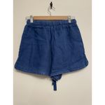 Bella Dahl  100% Linen Shorts Women XS Blue Pullon Drawstring Elastic Pockets Photo 2