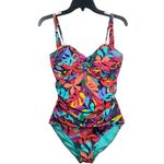 Bleu Rod Beattie Bleu by Rod Beattie NEW Women's Bold Rush‎ Shirred One-Piece Swimsuit 12 L Photo 1