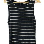 Alice + Olivia  Black & Ivory Monah Pinstripe Sweater Dress Women's Medium Photo 3