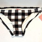 Kate Spade Bikini Bottoms Black & White Gingham Plaid Mid Rise Bottoms Sz S NWT Photo 0