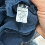 Monrow Navy Super Soft Pullover Sweatshirt Long Sleeve Casual Blue Top XS Photo 3