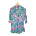 Lilly Pulitzer  Natalie Coverup Top Button Down Roll Tab Sleeve Women Size‎ XS Photo 1