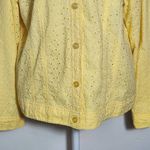 JM Collection  Yellow Eyelet Lace Jacket Size 16 Lemon Yellow Lace Jacket Photo 3