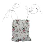 Reformation NWT Arancia Top in Flourish Floral Tie Strap Smocked Crop Blouse M Photo 1