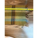 Vintage West Germany Handwoven Wool Plaid Scarf 100% Wool Fringe Gold Photo 7