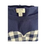J.Crew Teddie Sweater XXL (XL) Navy Blue Gingham Heart 100% Cotton
⸻ Photo 5