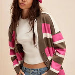 Free People League Of Her Own Striped Cardigan - Aurora Pinecone Combo Photo 0