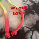 Warm NWT Tie Dye Hoodie Sweatshirt Black & Grey w Rainbow Drawstring Oversized Photo 2