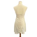 Cream Halter Slip Dress Wrap Style Sheer Lightweight Side Zip S/M Photo 4