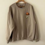 Bowery Supply Co Mushroom Sweatshirt Pullover Crewneck Womens Size XL Tan Photo 6