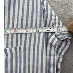 Lola River Women's Button Down Shirt Striped Sz Large Short Cuffed Sleeve Linen Photo 6