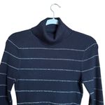 White House | Black Market  Sweater Medium Gold Lurex Stripe Turtleneck Pullover Photo 1