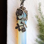 Opalite Crystal Antique Metal Pendant Necklace Photo 0