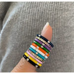 Boutique NEW Women's Pave’ Diamond Black Enamel S925 Stacking Ring Size‎ 9 Photo 5