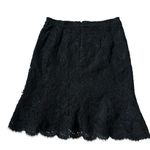 Monique Lhuillier Black Lace Floral Lined A-line Skirt Women Size 12 | 42-4 Photo 0