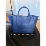 $538 New Ampersand as apostrophe Half Tote in Navy Python Leather Blue Photo 6