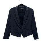 Rag and Bone Black Lamb Leather Collar Button Front Blazer Jacket Sz 10 Wo… Photo 0