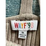 WAYF '98 Beige Ribbed Knit T Back Midi Dress with Side Slit Size 1X Photo 2