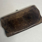 Hobo The Original Lauren Brown Leather Clutch Wallet Kisslock Zip Around Photo 0