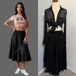 Denim & Supply Ralph Lauren Denim &‎ Supply Ralph Lauren Black Rare Bohemian Maxi Retro Ruffled Skirt Sz S Photo 1