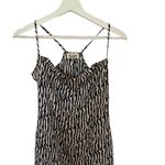 Open Edit  NEW sleeveless razor back midi dress XS black white animal print slit Photo 1