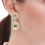 J CREW Rhinestone Drop Crystal Gold Tone Earrings NEW NWT Photo 1